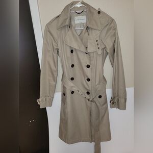 Banana Republic XS Khaki Belted Trench Coat